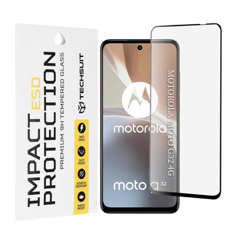 Folie de protectie Ecran Techsuit pentru Motorola Moto G32, Sticla Securizata, Full Glue