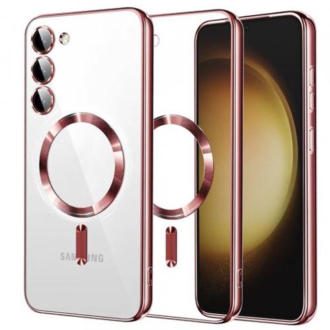 Husa MagSafe pentru Samsung Galaxy S23+ S916, Techsuit, Luxury Crystal, Roz