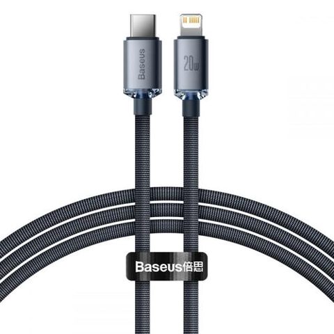 Cablu de date Baseus Crystal Shine, USB Type-C - Lightning, 20W, 1.2m, Negru