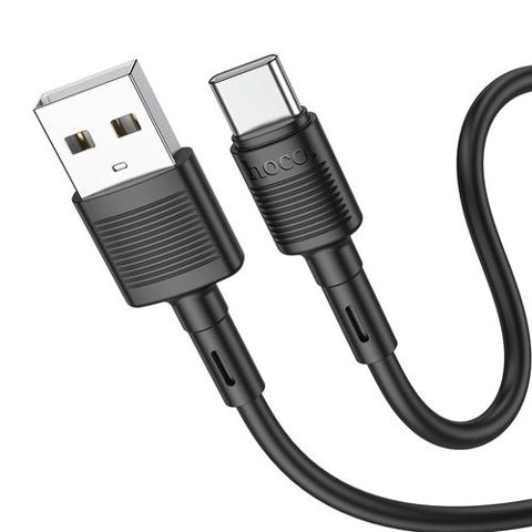 Cablu Date si Incarcare USB-A - USB-C HOCO X83 Victory, 60W, 1m, Negru