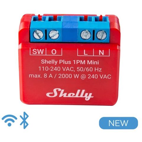 Releu inteligent Shelly Plus 1PM Mini, 1 canal, 8A 3800235265666