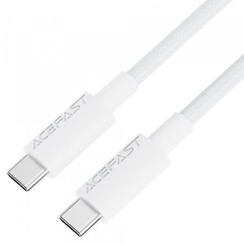 Cablu Date si Incarcare USB-C - USB-C Acefast C18-03, 60W, 1.2m, Alb