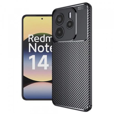Husa pentru Xiaomi Redmi Note 14 5G, Techsuit, CarbonFiber, Neagra