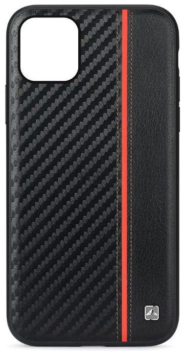 Protectie Spate Meleovo Carbon MLVCMXIPMBR pentru iPhone 11 Pro Max, placuta metalica integrata (Negru/Rosu)