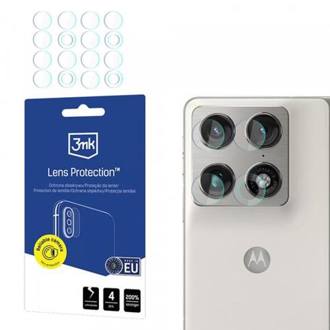 Folie de protectie Camera Spate 3MK Protection pentru Motorola Razr Fold, Sticla Securizata, Set 4 bucati, Transparenta