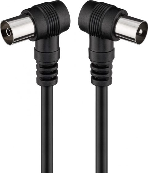 Cablu prelungitor antena coaxial 70dB unghi 90 grade T-M 2.5m Negru, G11526