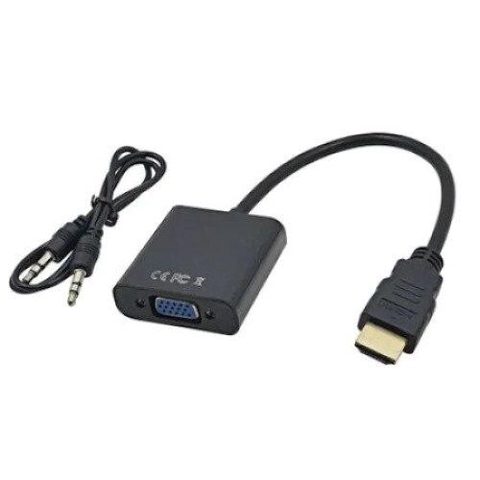 Cablu adaptor Spacer, HDMI tata - VGA+audio, 15cm