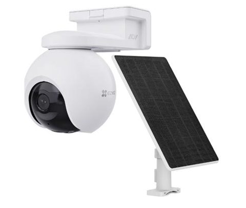 Camera de supraveghere EZVIZ EB8 Pro + 8W Panou Solar, 4K, 4G, PTZ 360° cu Baterie de 10400 mAh, Wireless, Vedere Color Nocturna, Detectare Persoana/Autovehicul/Animal, Audio Bidirectional (Alb)