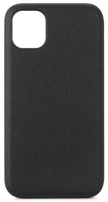 Protectie Spate Meleovo Saffiano Magnetic MLVSFMXIPBK pentru iPhone 11 Pro, placuta metalica integrata (Negru)