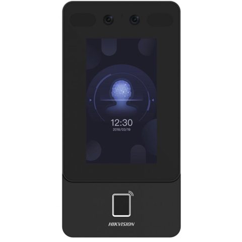 Terminal de acces Hikvision DS-K1T342MFWX-E1, cu recunoastere faciala, amprenta si card M1 MIFARE 13.56 MHz