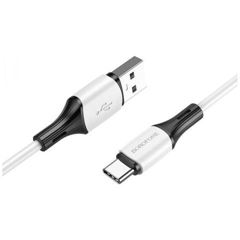 Cablu alimentare si date Borofone BX79, Fast Charging, USB la USB Type-C 3A, 1m, Alb