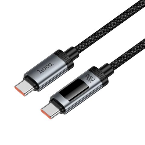 Cablu Date/Incarcare HOCO Display U148, USB-C - USB-C, 240W, 1.2m (Negru)