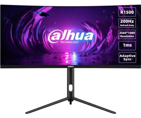 Monitor Gaming VA LED Dahua 30inch DHI-LM30-E330CA, 2560 x 1080, HDMI, DisplayPort, Ecran curbat, 200 Hz, 1 ms (Negru)