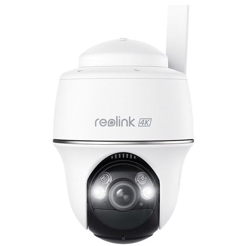 Camera supraveghere wireless Wi-Fi rotativa Speed Dome Reolink Argus PT B440, 4K, IR/lumina alba 10 m, microfon, dual band, PIR, slot card