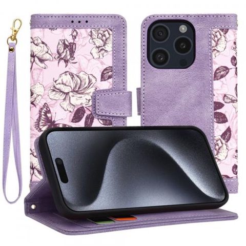 Husa pentru Apple iPhone 15 Pro, Techsuit FlipCraft (Mov)
