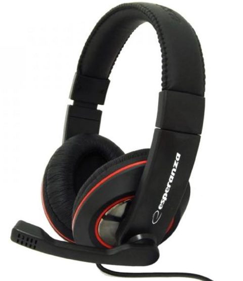 Casti Stereo Esperanza EH118, Microfon (Negru/Rosu)