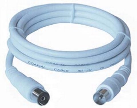 Cablu antena coaxial alb T-M 75 Ohm 15m, KTMF15