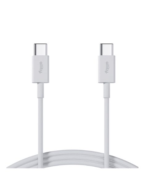 Cablu de date Allity AAUC-03 USB-C - USB-C, 2m, 100W (Alb)