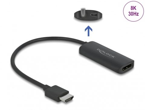 Adaptor HDMI la Displayport 8K30Hz T-M, Delock 64213