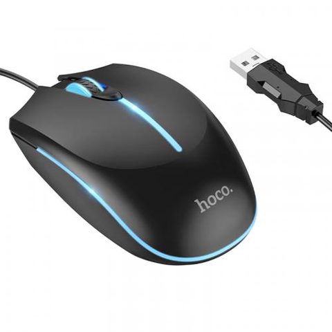 Mouse Gaming Wired USB HOCO GM37, RGB, 2400DPI, Negru