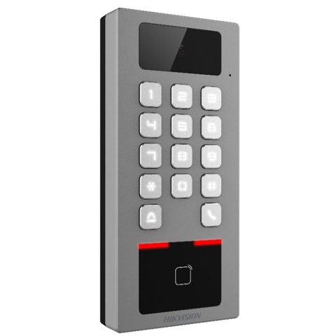Terminal control acces Hikvision DS-K1T502DBWX-C, 2MP, PIN, amprenta, card, IP65, IK09