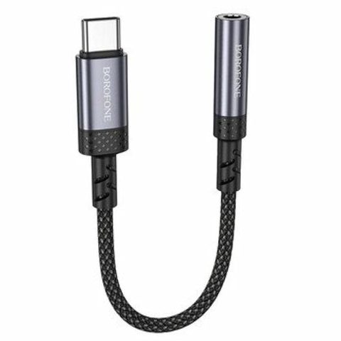 Adaptor audio Borofone BV24 Graceful USB Type C - Jack 3.5mm, Gri