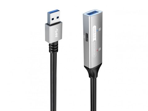 Cablu prelungitor USB 3.2-A activ cu alimentare T-M 5m, ku3rep5al
