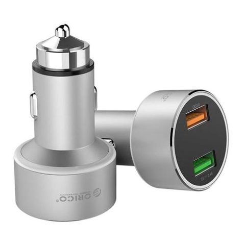 Incarcator auto Orico UPC-Q2 30W, 2 x USB (Argintiu)
