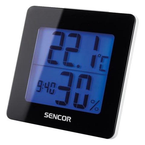 Statie meteo Sencor SWS 1500 B, Ceas/Alarma, Plastic, 93x94x38 mm, Negru