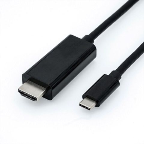 Cablu USB tip C la HDMI 4K60Hz T-T 2m Negru, Roline 11.04.5841