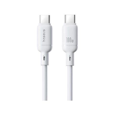 Cablu alimentare si date Baseus Silky, USB Type-C la USB Type-C, 100 W, 2m (Alb)