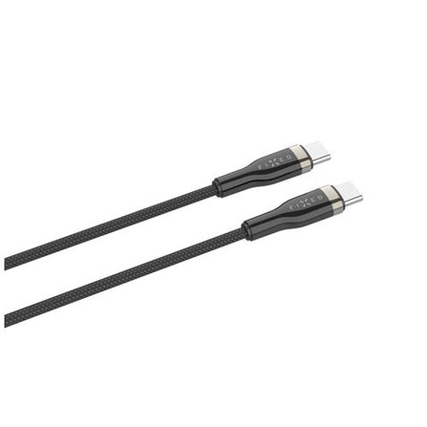Cablu de incarcare si date FIXED cu impletitura lunga, conectori USB-C/USB-C, suport PD, 2m, USB 2.0, 100W (Negru)