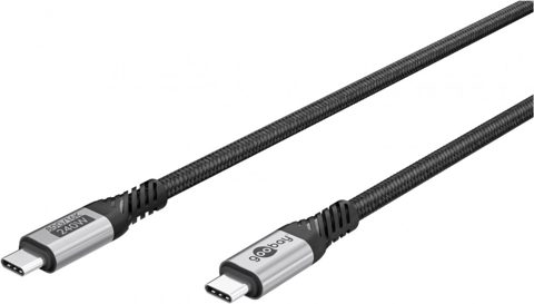 Cablu USB type C 240W 5A 80Gbits 16K60Hz/4K120Hz 1.5m brodat Negru, Goobay G74776
