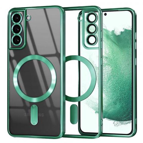 Husa MagSafe pentru Samsung Galaxy S22+ 5G S906, Techsuit, Luxury Crystal, Verde Deschis
