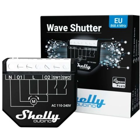Shelly QUIBINO Wave Shutter - comutator pentru controlul jaluzelelor, obloanelor si a usilor automate, Z-Wave, 2 canale, 10A 3800235269008