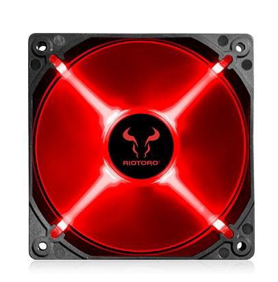 Ventilator RIOTORO CrossX, 120mm, LED Rosu (Negru)