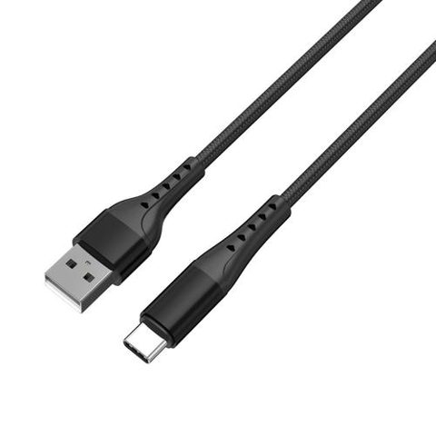 Cablu de date Lemontti LEMCBAUATCF2N Bending Aluminum Fast Charge USB-A la Type-C, 2m (Negru)