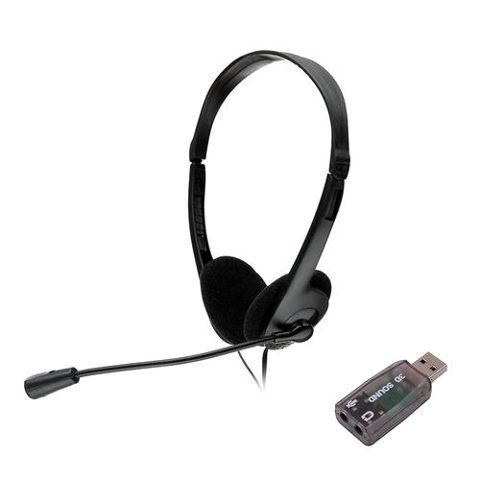 Casti Call Center Spacer SPK-223-USB, Cu fir, Microfon (Negru)