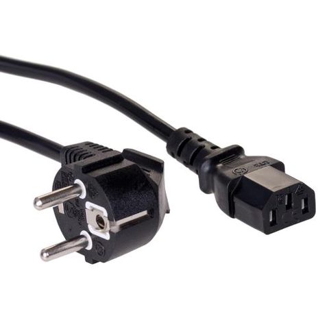 Cablu de alimentare Akyga AK-PC-05A, CEE 7/7 la IEC C13, 250V, 50Hz, 10A, 5m, Negru