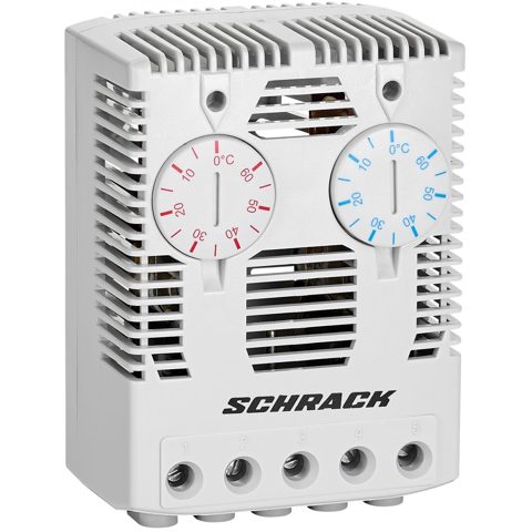 Termostat dublu, 1ND+1NI, 0 -60 C, montaj pe sina DIN Schrack IUK08563