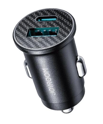 Incarcator Auto Joyroom JR-CCN16 Mini, 12W, 2.4A, 1 x USB-A - 1 x USB-C, Negru