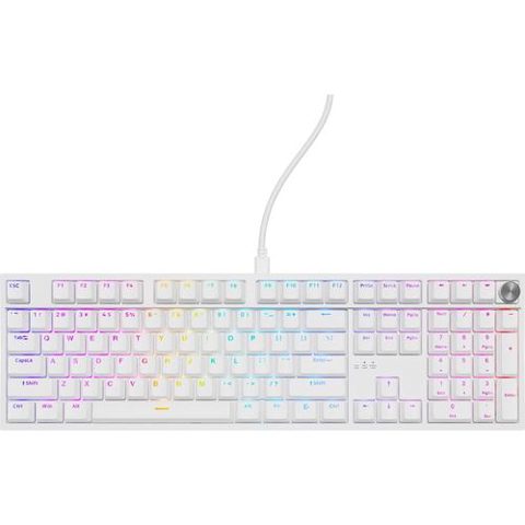 Tastatura Gaming Genesis Thor 404, iluminare RGB, Wired, Gateron Yellow Pro Switch, Mecanica (Alb)