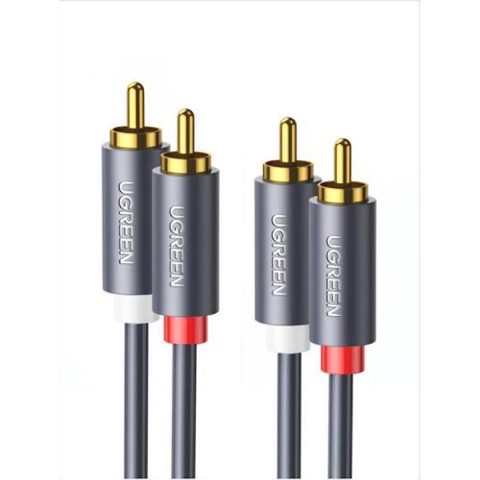Cablu Audio UGREEN AV104, 2 x RCA - 2 x RCA, 3m, Negru