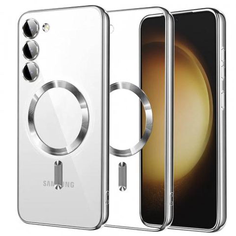 Husa MagSafe pentru Samsung Galaxy S23+ S916, Techsuit, Luxury Crystal, Argintie