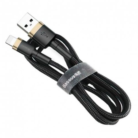 Cablu Date si Incarcare USB-A - Lightning Baseus Cafule CALKLF-RV1, 18W, 3m, Auriu