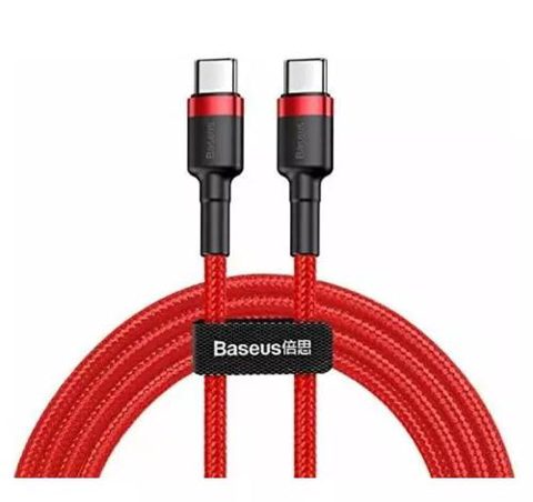 Cablu de date Baseus Cafule PD 2.0 60W, USB-C la USB-C, 2 metri, 20V, 3A (Rosu)