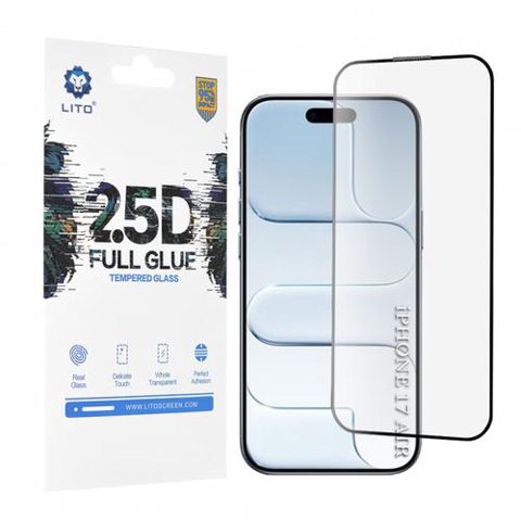 Folie de protectie Ecran Lito pentru Apple iPhone Air, Sticla Securizata, Full Glue, 2.5D (Transparent/Nrgru)