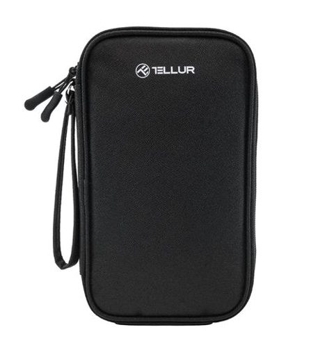 Geanta Tellur pentru organizare cabluri si accesorii, 21x12.5x6cm, poliester (Negru)