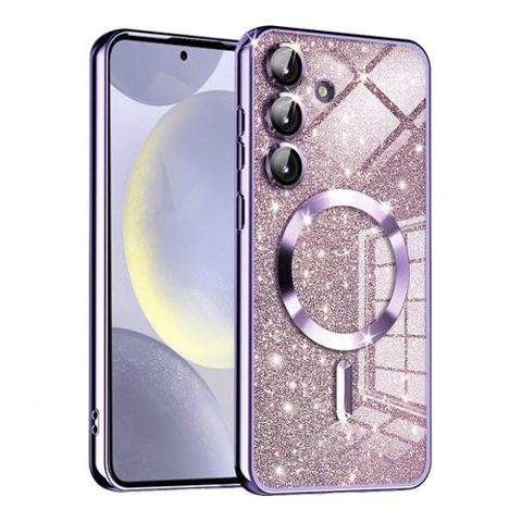 Husa MagSafe pentru Samsung Galaxy S24+ S926, Techsuit Luxury Glitter (Mov)