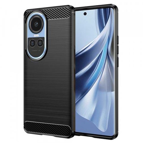 Husa pentru Oppo Reno10 / Reno10 Pro, Techsuit, Carbon, Neagra